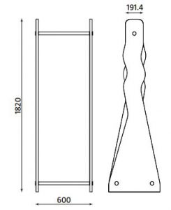 Coat stand HoldOp dimensions.