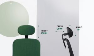 Ergonomic chair Souly with headrest.